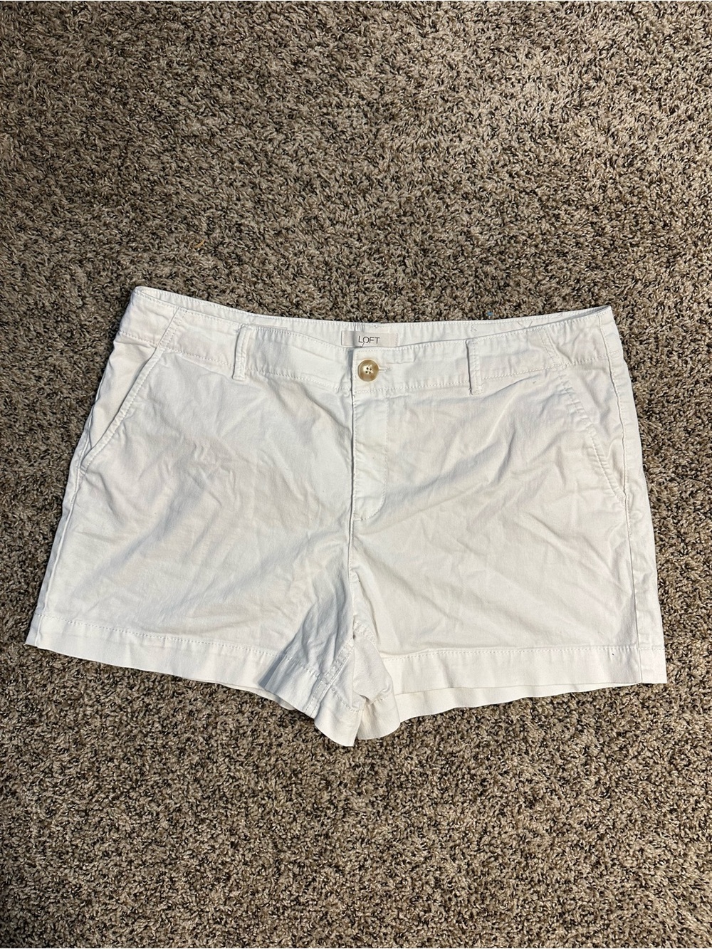 LOFT White Cotton Bermuda Shorts